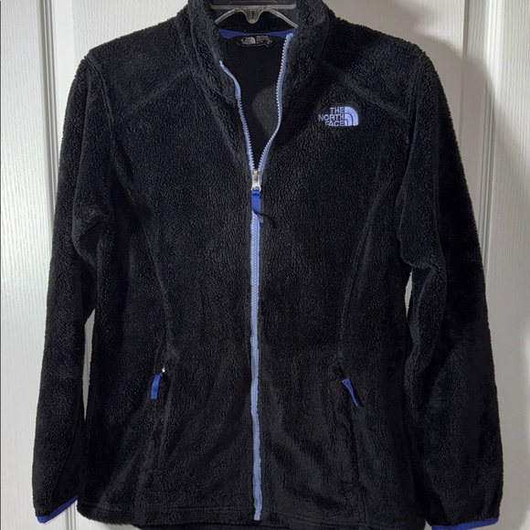 The North Face Jackets & Blazers - The North Face Girls Black Teddy Jacket with Blue Accents